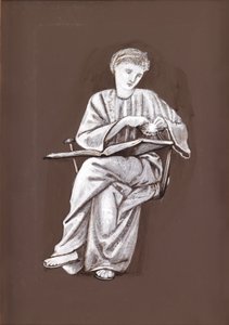 Studie eines sitzenden Mädchens mit einem Buch von Edward Burne Jones
